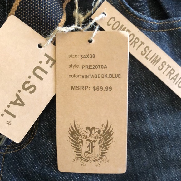 FUSAI Slim Straight Fit Jeans - Picture 3 of 7